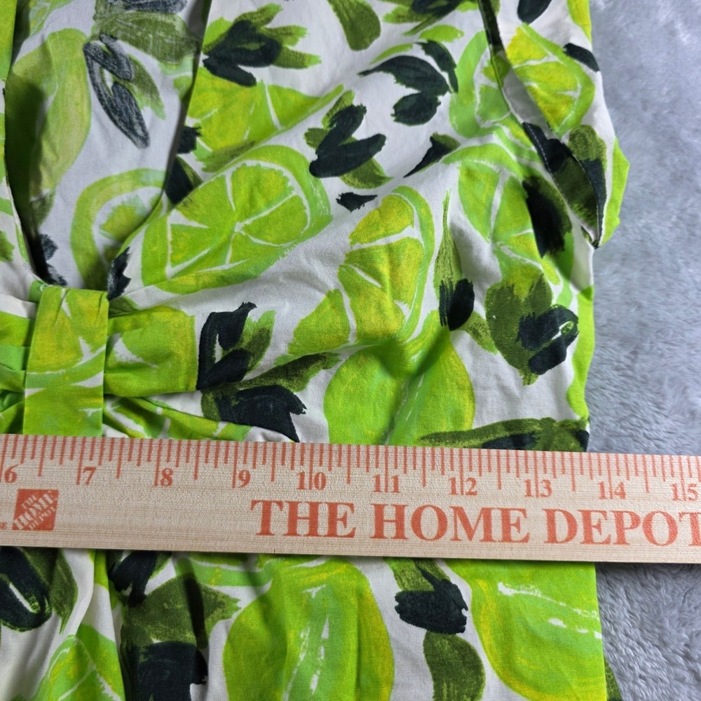 Steve Madden Women Small Green Lime Citrus Print Maxi Dress Tiered Cotton Boho - Picture 9 of 9